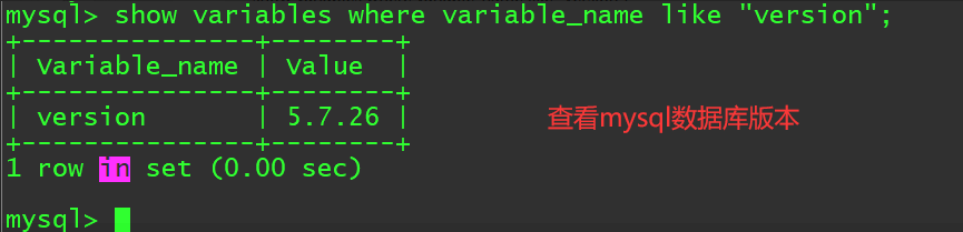 MySQL 版本查询结果