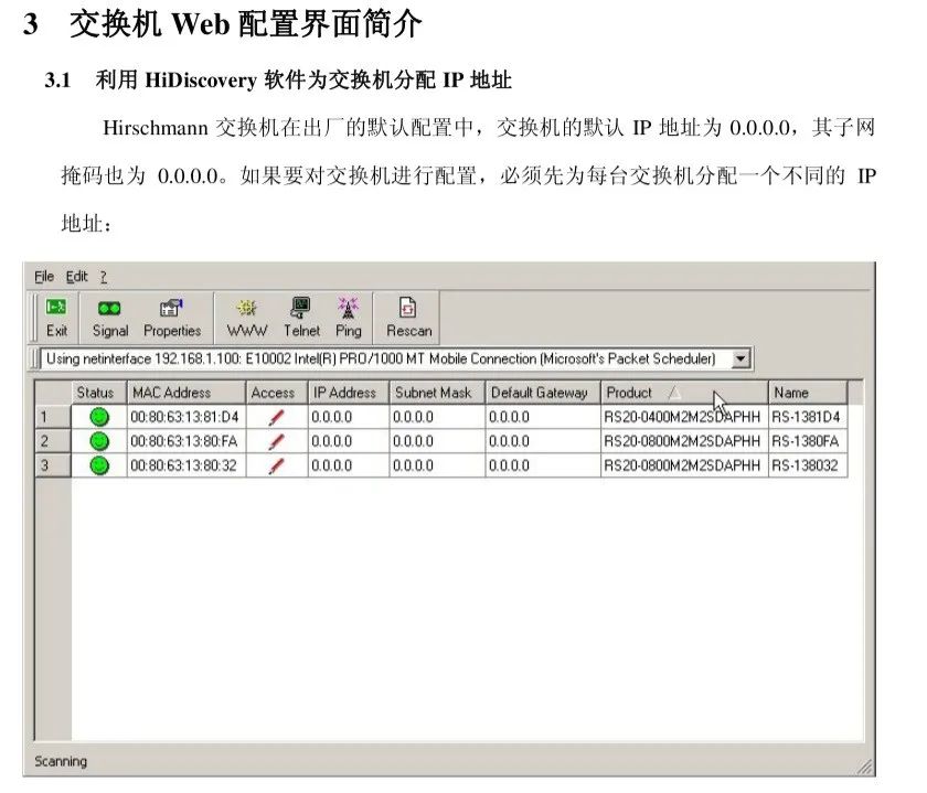 赫斯曼 Web Console 入口界面对照